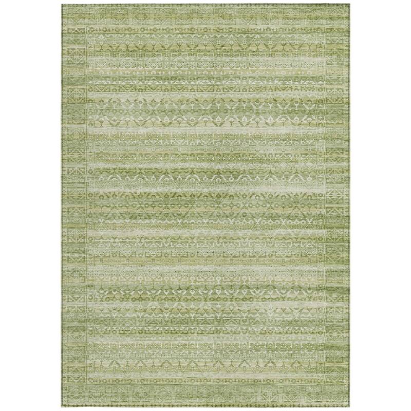 HomeRoots Striped Transitional Rectangle Outdoor Rug