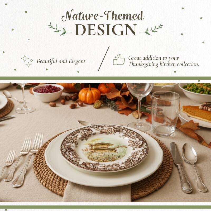 Spode Woodland Fish Motif Salad Plate