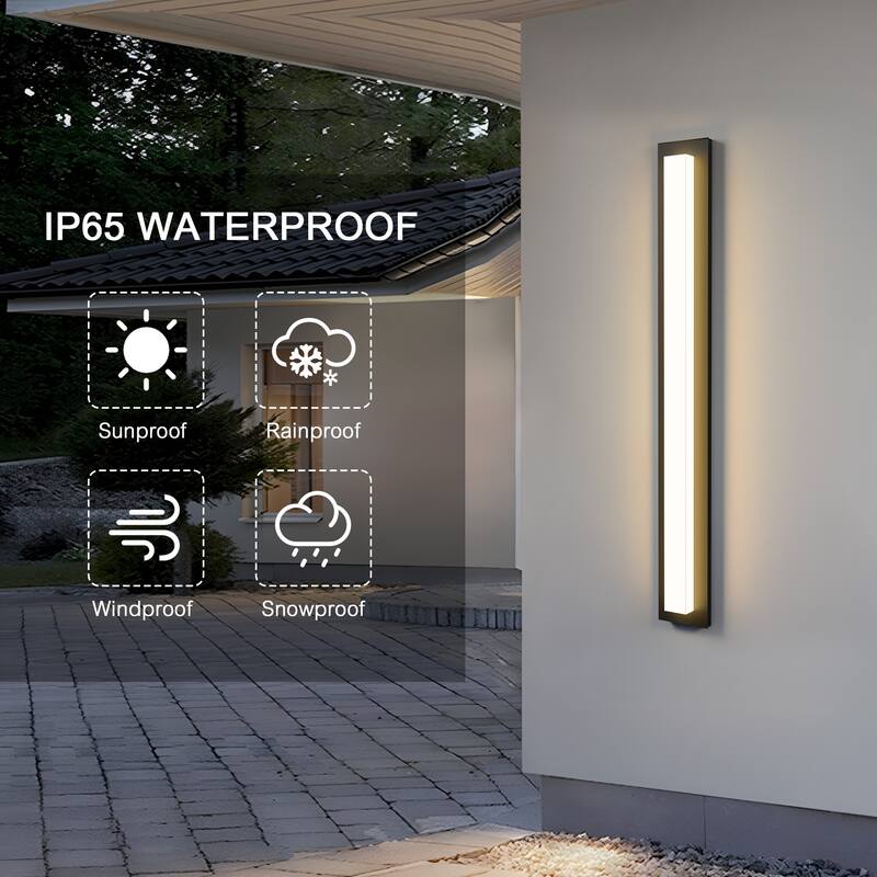 Aluminum LED Outdoor Wall Sconce Rectangle Wall Mounted Lights