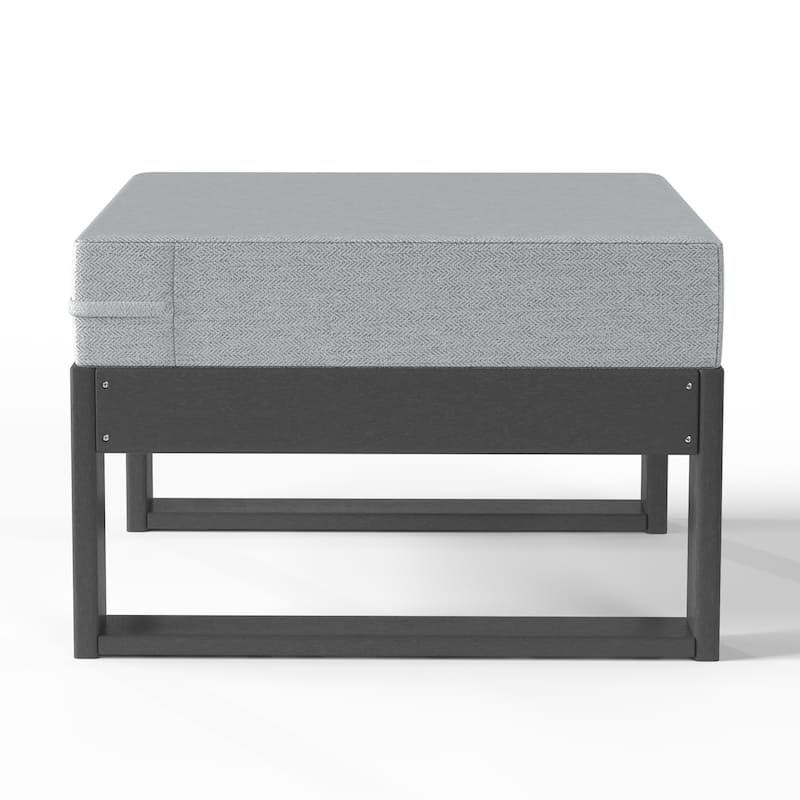 Polytrends Endless Patio Deep Seating Ottoman with Gray Frame