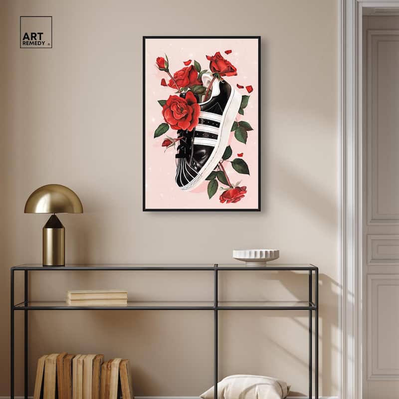 Sporty Sneaker Flowers Canvas by Art Remedy