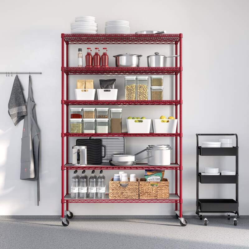 Seville Classics UltraDurable 6-Tier NSF Steel Shelving with Shelf Liners