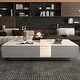 preview thumbnail 2 of 18, Storage Masterpiece Contemporary White Coffee Table Colorful LED Edge - 55.1"W