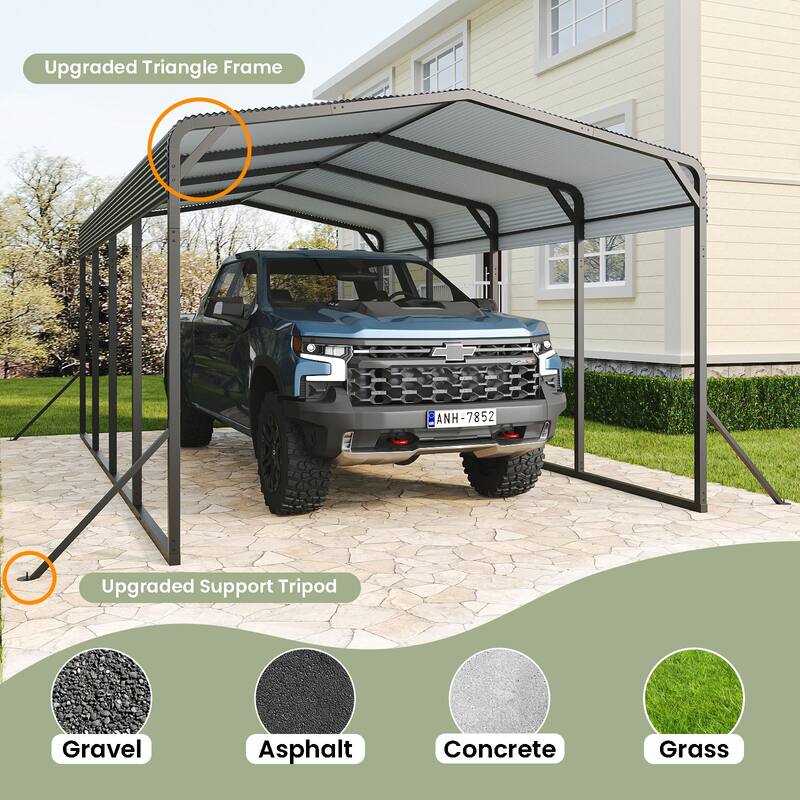 GDF Studio - Ironhaven Industrial 12 x 20 FT Metal Carport