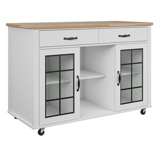 Kitchen Cart/Kitchen Island with Optional Casters - 50 in. W x 23.5 in. D x 34.5 in H