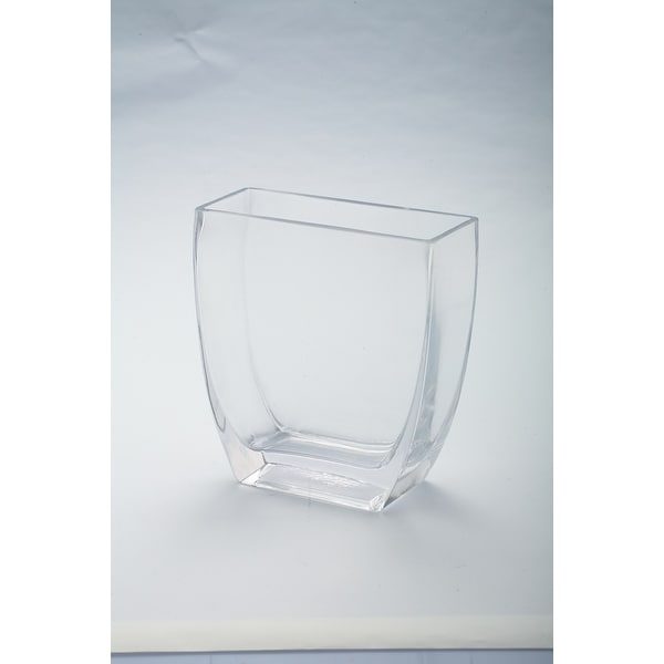 7" Clear Tapered Rectangle Tabletop Glass Vase - N/A
