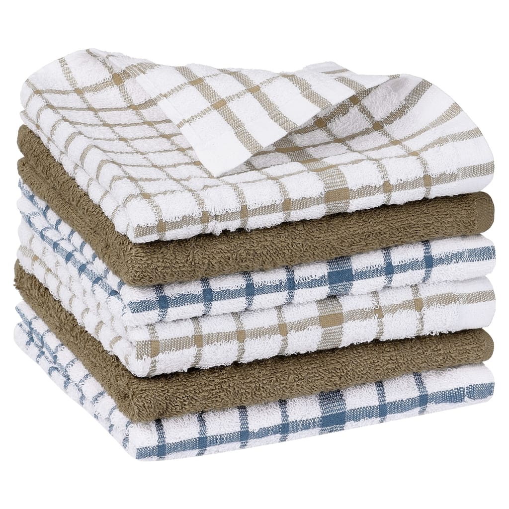 100% Cotton Dish Clothes, Waffle Buffalo Checked Kitchen Towels, Absorbent Dish Cloths