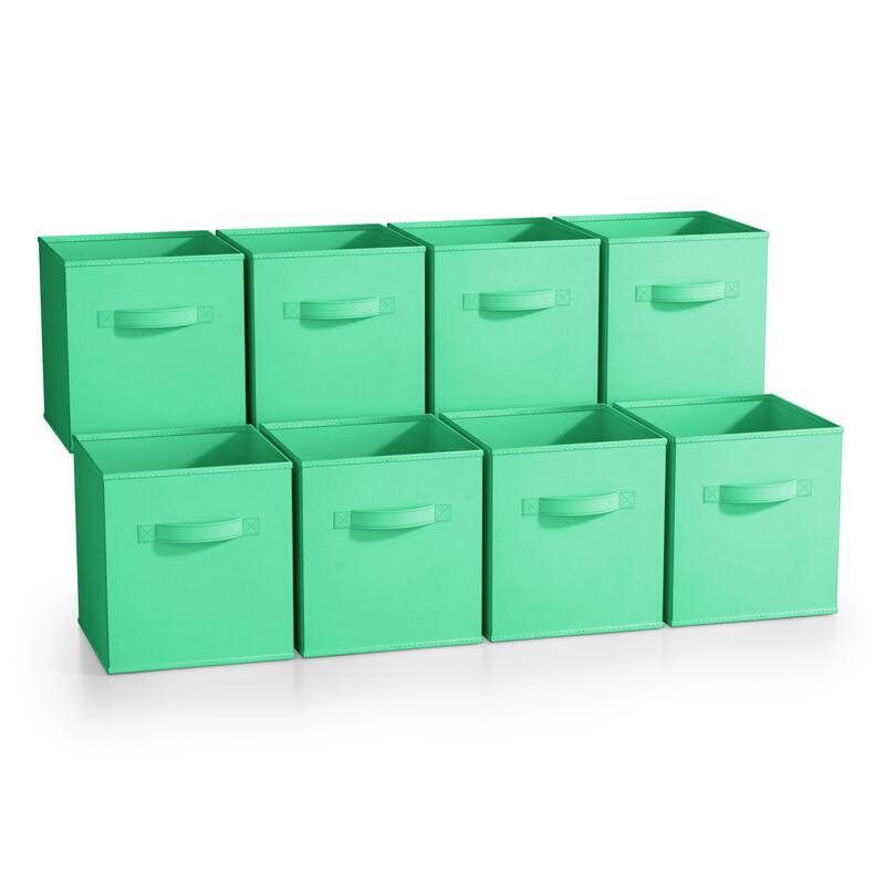Sorbus Fabric Storage Bins 11" Foldable Cubes With Handles For Pantry, Cubbies, Toy And Closet Shelving Organization - 8Pk