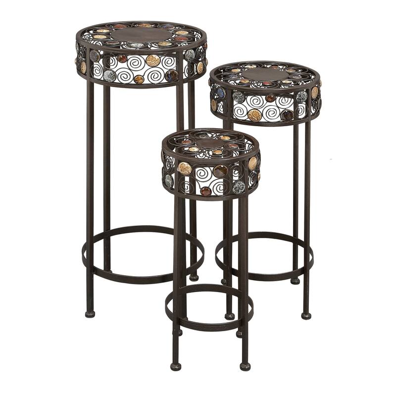 Black Iron Traditional Plantstand (Set of 3)