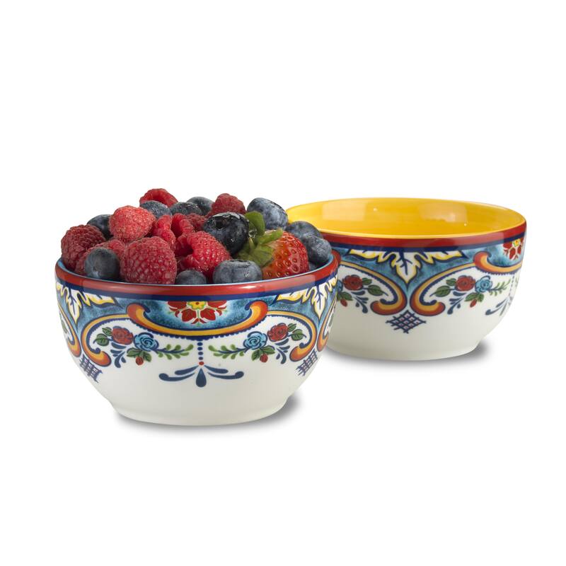 Euro Ceramica Zanzibar 2 Piece 5" Snack Bowl Set - 18 oz