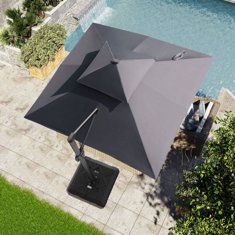 VredHom Patio Cantilever Offset Umbrella 360 degrees Rotation