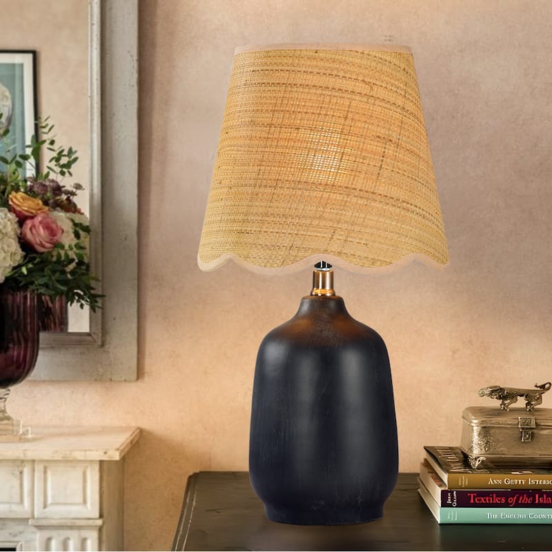 18.9" Ceramic LED Table Lamp, Living Room Lamps For End Tables