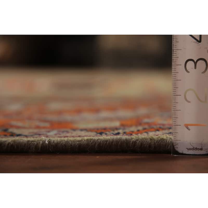 Light Green Heriz Serapi Indian Large Rug Handmade Wool Carpet - 11'11"x 14'6"