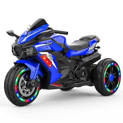 Ride on Toys, Kids Motorcycles Ride on, 12V Electric Dirt Bike Motorcycle with Music & Light for 3-6 Years-Blue