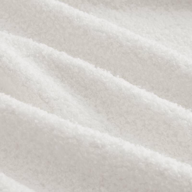 Teddy Fabric Contrast Sofa for Living Room, Upholstered Sectional Couch with L-Shaped Chaise, Boneless Couch with Throw Pillows