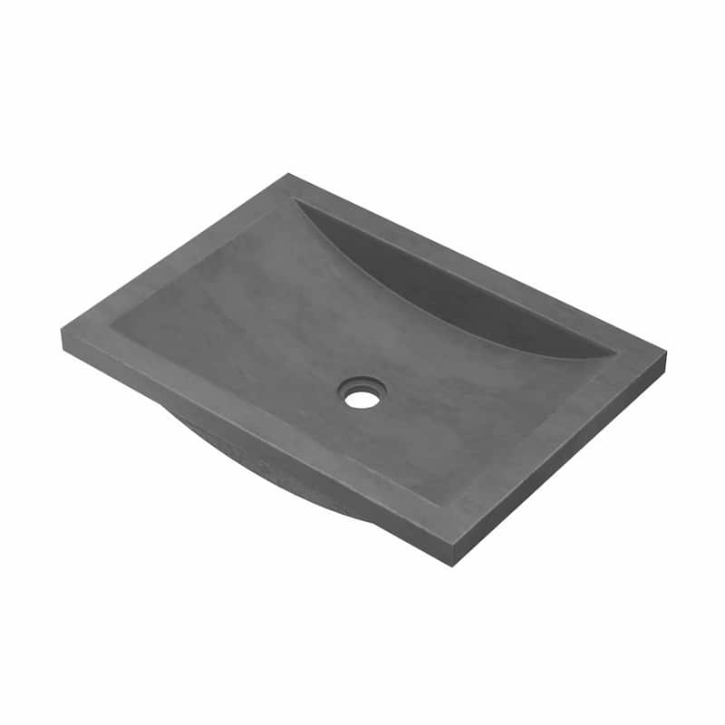 Cabrillo 21-inch NativeStone Undermount Bathroom Sink - 20.75" x 14.75" x 5" - Slate