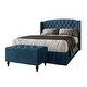 preview thumbnail 15 of 27, CraftPorch 2 Piece Bedroom Bench Set Velvet Wingback Upholstered Bed