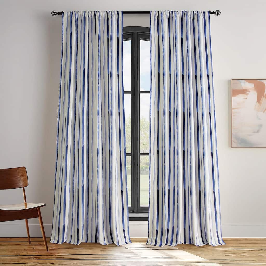 Exclusive Fabrics Waves Barcelona Velvet Curtain (1 Panel) Room Darkening Curtains For Bedroom & Living Room Curtains