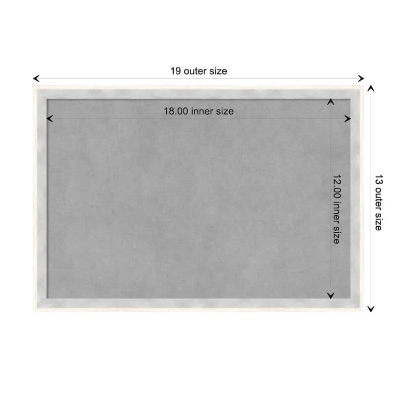 Amanti Art Paige White Silver Framed Magnetic Board - Board Size 18x12