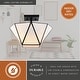 preview thumbnail 5 of 10, Burnett 2-Light Mid-Century Modern Semi Flush Mount Lighting Ceiling Fixture, White Tiffany Glass Shade for Entryway