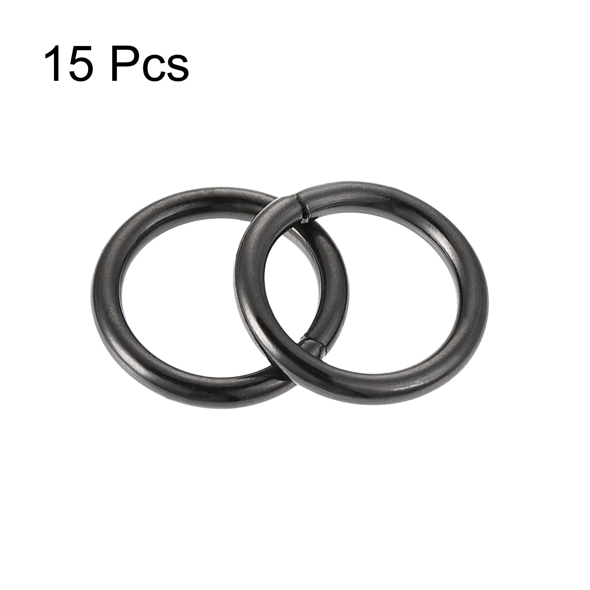 Unique Bargains Metal O Rings, 10mm(0.39) ID 1.6mm Thick Non-Welded O-Ring, Dark Gray - Dark Grey - 15pcs