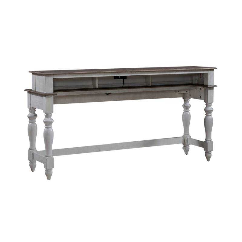 Ocean Isle Antique White & Weathered Pine Console Table