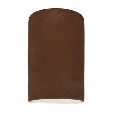 Justice Design Ambiance - Small ADA Cylinder Wall Sconce - Open Top & Bottom - Replaceable Bulb