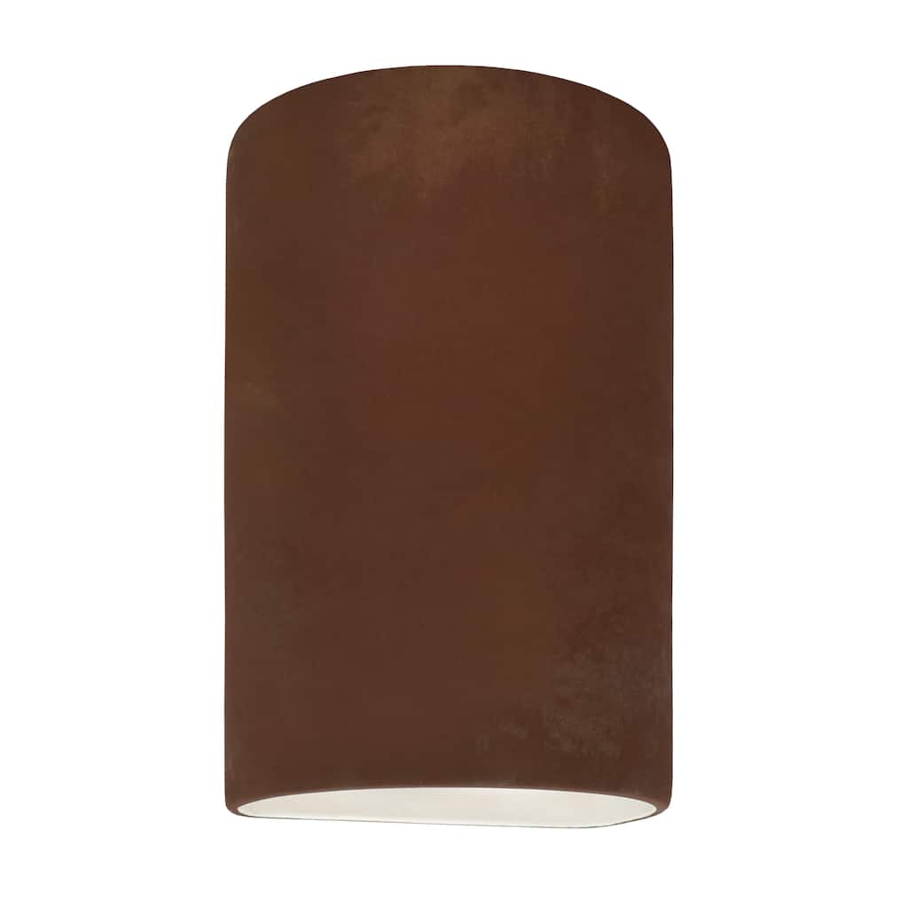 Justice Design Ambiance - Small ADA Cylinder Wall Sconce - Open Top & Bottom - Replaceable Bulb
