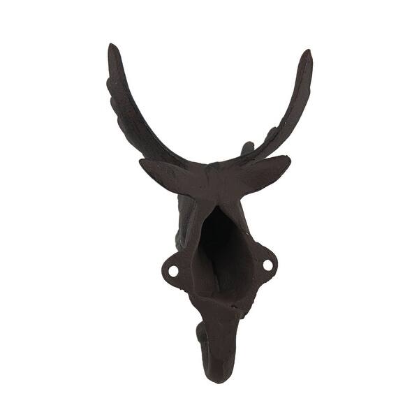 Shop Black Friday Deals On Set Of 4 Rustic Brown Moose Head Wall Hooks 6 25 X 4 X 2 75 Inches Overstock 17142803