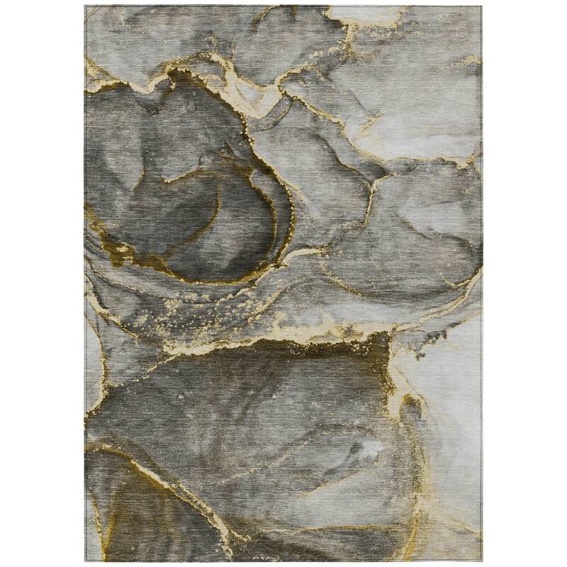 Galu Contemporary Abstract Weather Resistant Current & Stylish Outdoor Rug