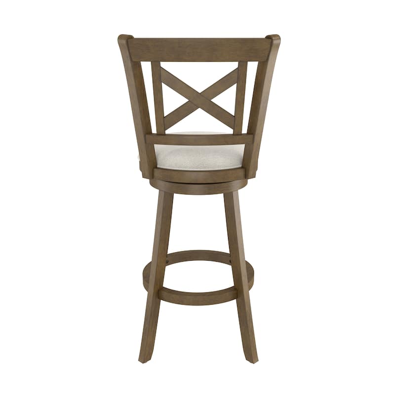 Hamlin Wood Swivel Stool, Brush Gray