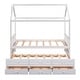 preview thumbnail 14 of 16, Elegant design,Twin size Wooden House Bed with Trundle and 3 Storage Drawers