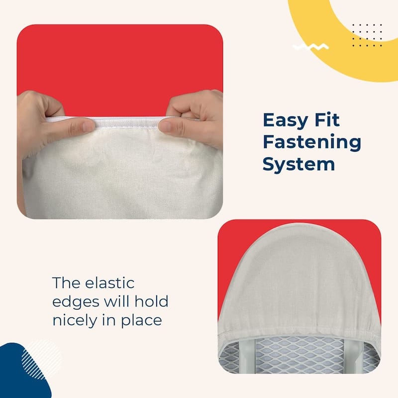 Ironing Board Cover and Pad- 54" x 15" Reflective Silicone Resists Scorching, Burning, and Staining - Elastic Edge and Straps