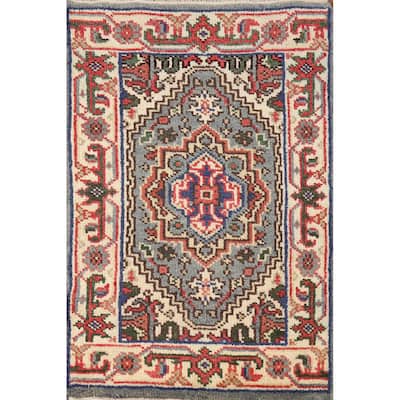 Gray Heriz Serapi Oriental Accent Rug Hand-Knotted Wool Carpet - 2'0" x 3'0"