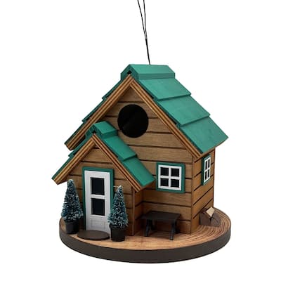 Home Bazaar 6.75" x 7" x 7" Cedar Point Cottage Birdhouse - 7"x6.75"x7"
