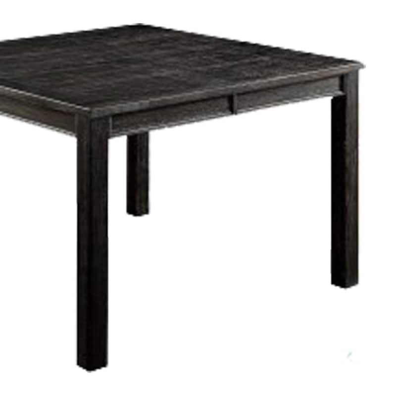 Rectangular Top Wooden Counter Height Table with Block Legs, Antique Black