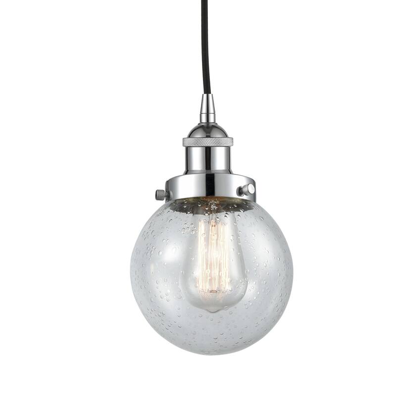 Innovations Lighting 616-1PH-10-6 Beacon Pendant Beacon 6" Wide Mini - Polished Chrome / Seedy