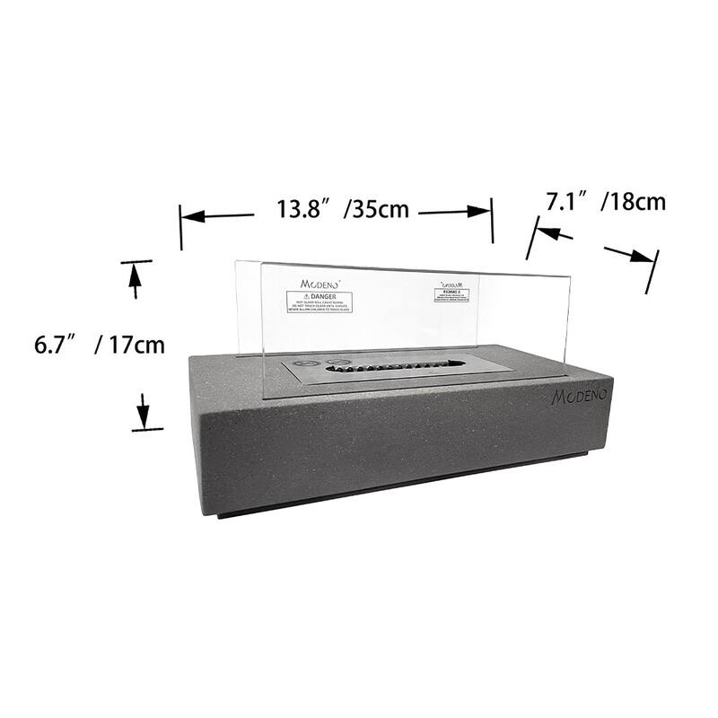 Envelor Indoor Outdoor Concrete Bioethanol Tabletop Fireplace Table Top Firepit Outdoor Patio Fire Place