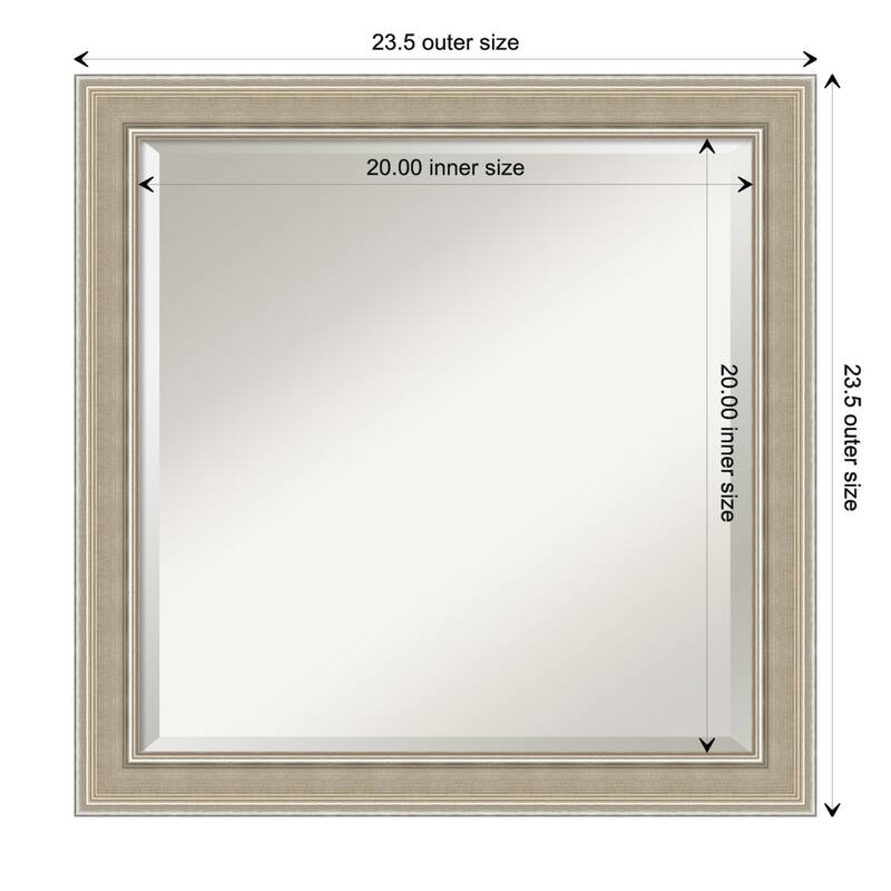 Mezzo Silver Beveled Wood Framed Wall Mirror - Mezzo Silver - Glass Size 20x20