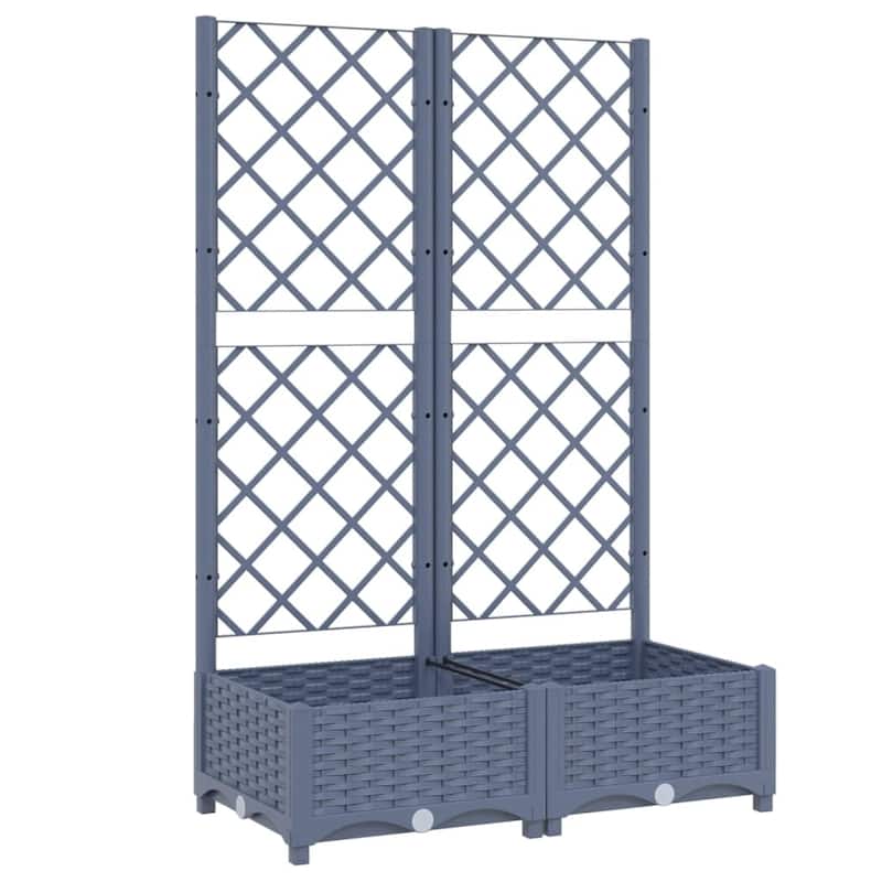 vidaXL Garden Planter with Trellis Plant Pot Flower Box Raised Bed Outdoor PP
