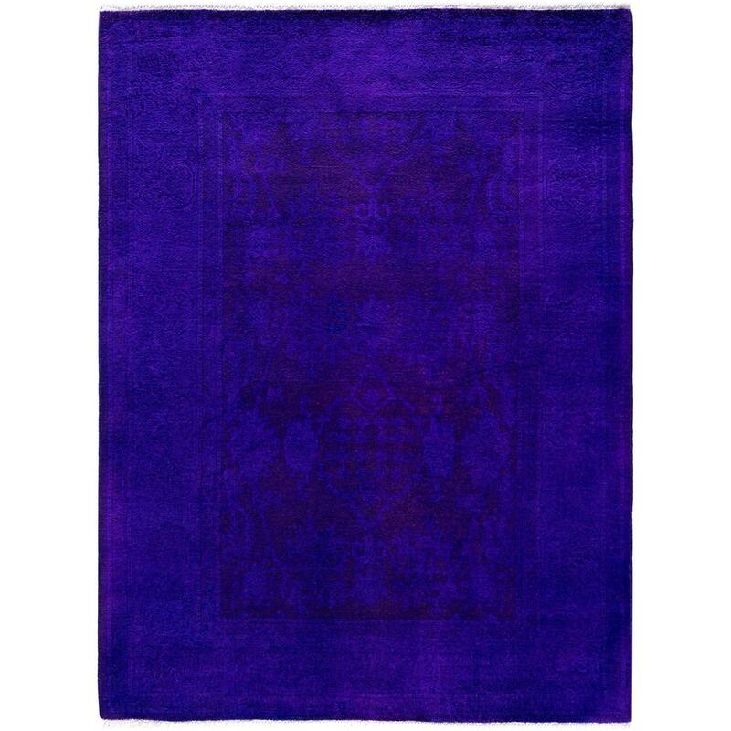 Overdyed One-of-a-Kind Hand-Knotted Area Rug - Purple - 4' 3" x 5' 7"