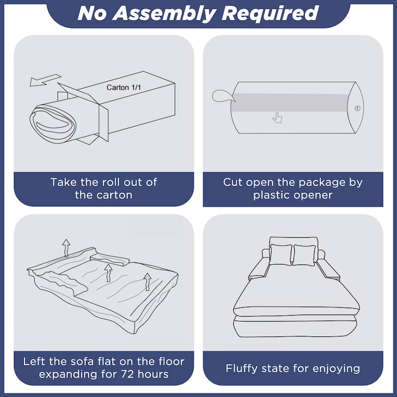 67" Upholstered Chaise Lounge Chair Sleeper Sofa Bed with Pillows, No Assembly Required