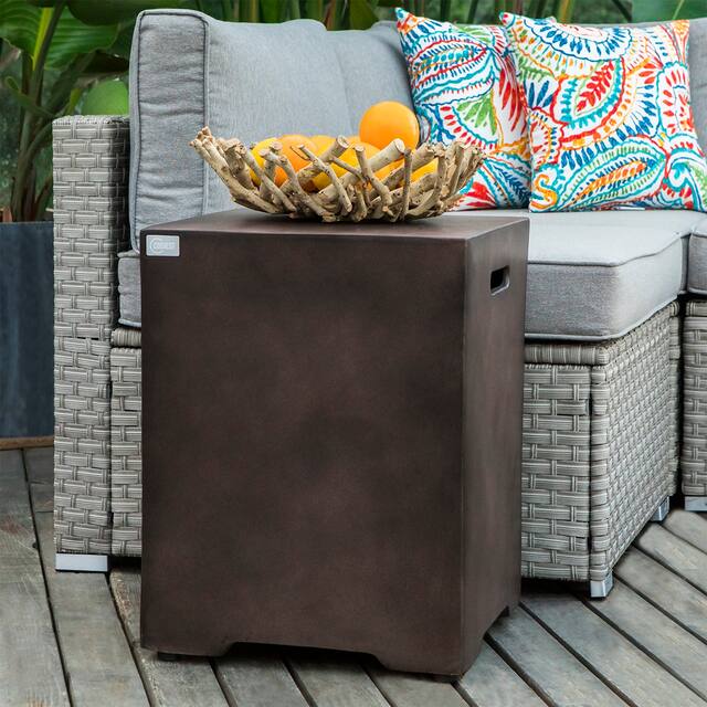 COSIEST Outdoor Table for Gas Fire Pit Propane Tank Cover