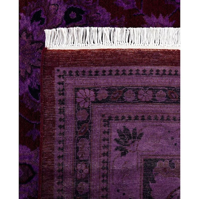 Overdyed One-of-a-Kind Hand-Knotted Area Rug - Purple - 8' 1" x 10' 3"