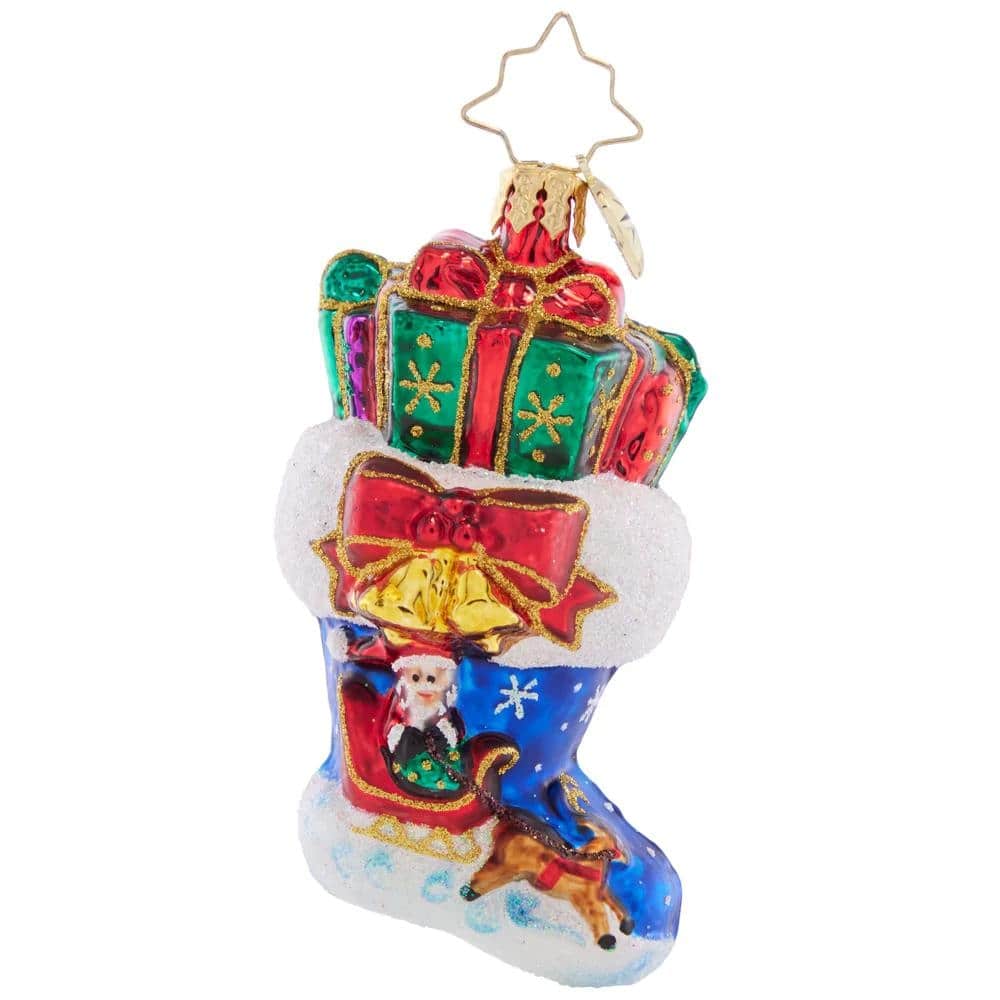 Night Before Christmas Stocking Gem Glass Christmas Ornament 1021430
