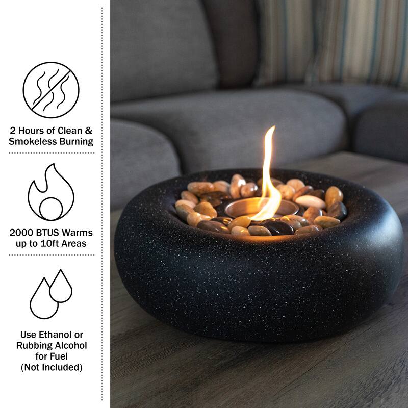 Pure Garden Bioethanol or Rubbing Alcohol Smokeless Tabletop Fire Pit