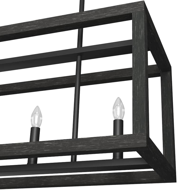 Hunter Squire Manor 6-Light Linear Chandelier - Island, Dining room - Candle, Modern Farmhouse, Transitional