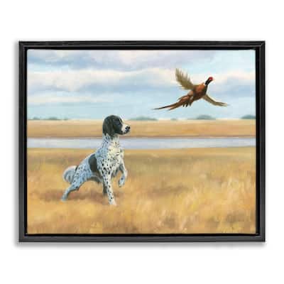 Stupell Pointer Dog & Pheasant Framed Floater Canvas Wall Art Design by James Wiens