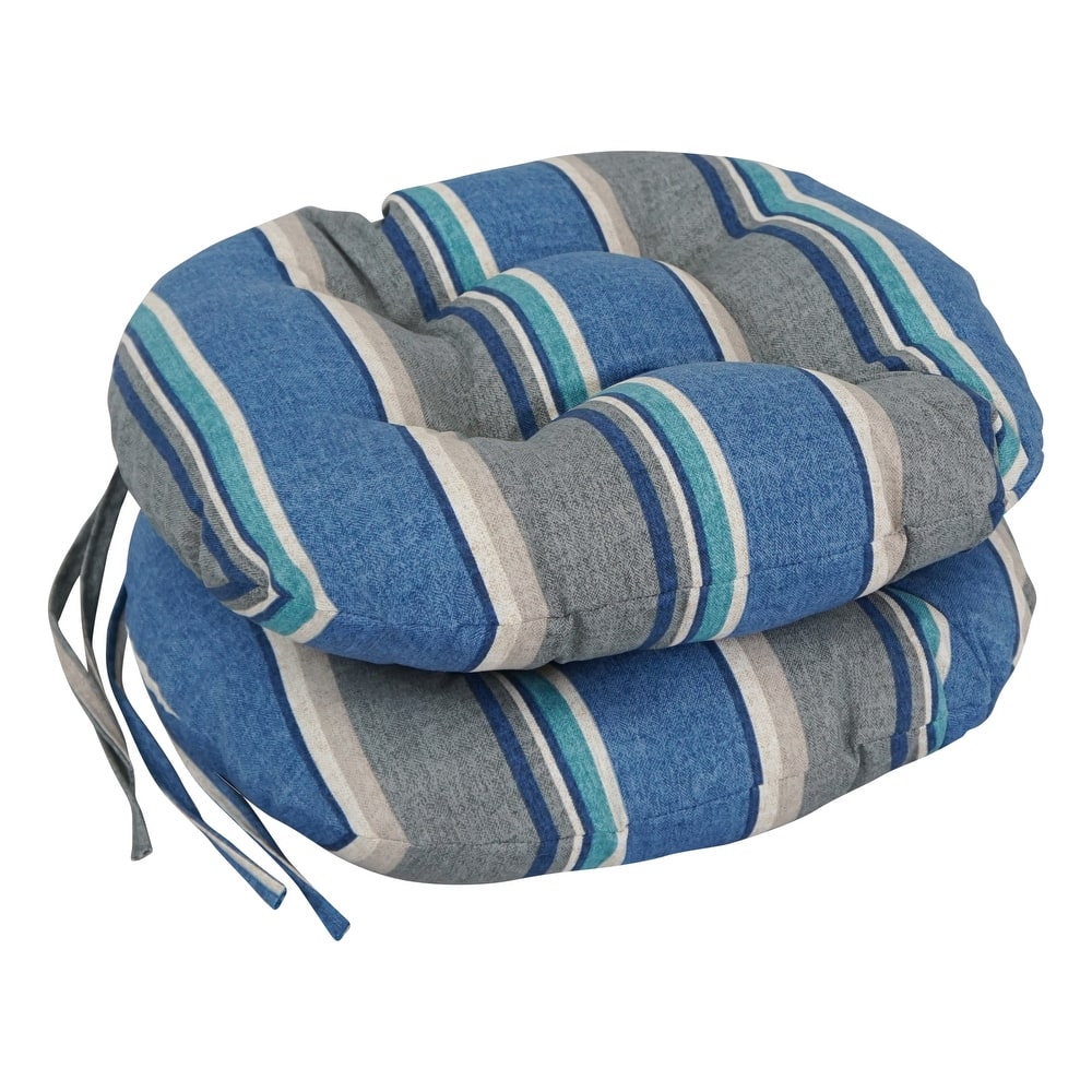 16-inch Round Tufted Indoor/Outdoor Chair Cushions (Set of 2) - 16"