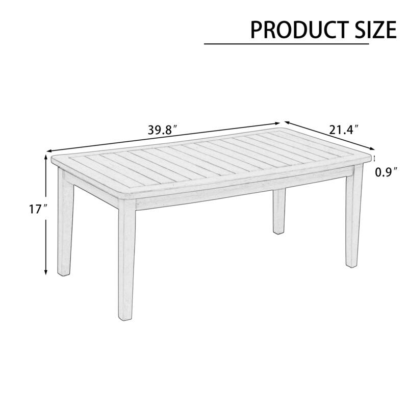 Iconic Classic Teak Outdoor Patio Rectangular Coffee Table